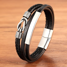 Load image into Gallery viewer, 2020 Multi-layer Splicing Combination Accessories Luxury Men's Stainless Steel Leather Bracelet Classic Surprise Gift Big Sale