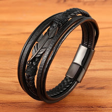 Load image into Gallery viewer, Multi-layer Leather Combination Small Accessories Simple Style Men's Stainless Steel Leather Bracelet Classic Gift Big Sale