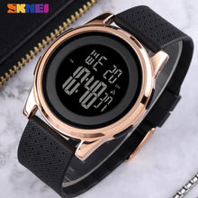 Load image into Gallery viewer, SKMEI Sport Simple Watch Men Thin Waterproof Digital Wristwatches Mens Soft PU Strap Chrono Male Watches Alarm montre homme 1502