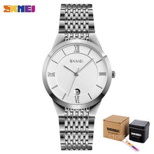 Load image into Gallery viewer, SKMEI Thin Quartz Watch Men Stainless Steel Case Strap Watches For Mens Father Brother Waterproof Male Hour reloj hombre Q024