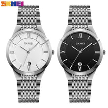Load image into Gallery viewer, SKMEI Thin Quartz Watch Men Stainless Steel Case Strap Watches For Mens Father Brother Waterproof Male Hour reloj hombre Q024