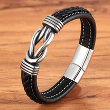 Load image into Gallery viewer, Irregular Winding Graphic Large Accessory Stainless Steel Men's Leather Bracelet Different Color Combination Bracelet Gift
