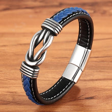 Load image into Gallery viewer, Irregular Winding Graphic Large Accessory Stainless Steel Men's Leather Bracelet Different Color Combination Bracelet Gift
