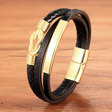 Load image into Gallery viewer, 2020 Multi-layer Splicing Combination Accessories Luxury Men's Stainless Steel Leather Bracelet Classic Surprise Gift Big Sale
