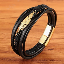 Load image into Gallery viewer, Multi-layer Leather Combination Small Accessories Simple Style Men's Stainless Steel Leather Bracelet Classic Gift Big Sale
