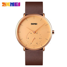 Load image into Gallery viewer, SKMEI Men's Fashion Quartz Watch Silm High Hardness Glass Quartz Wristwatch Men Waterproof Leather Band Male reloj hombre 9213
