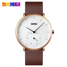 Load image into Gallery viewer, SKMEI Men's Fashion Quartz Watch Silm High Hardness Glass Quartz Wristwatch Men Waterproof Leather Band Male reloj hombre 9213
