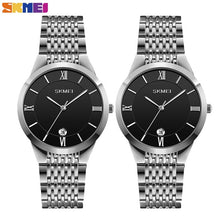 Load image into Gallery viewer, SKMEI Thin Quartz Watch Men Stainless Steel Case Strap Watches For Mens Father Brother Waterproof Male Hour reloj hombre Q024
